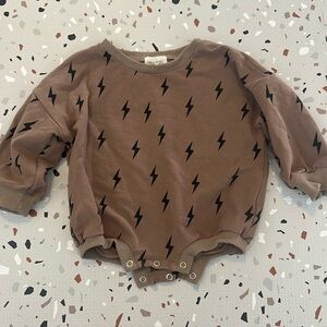 Forever French brown bolt onesie 6-12 months